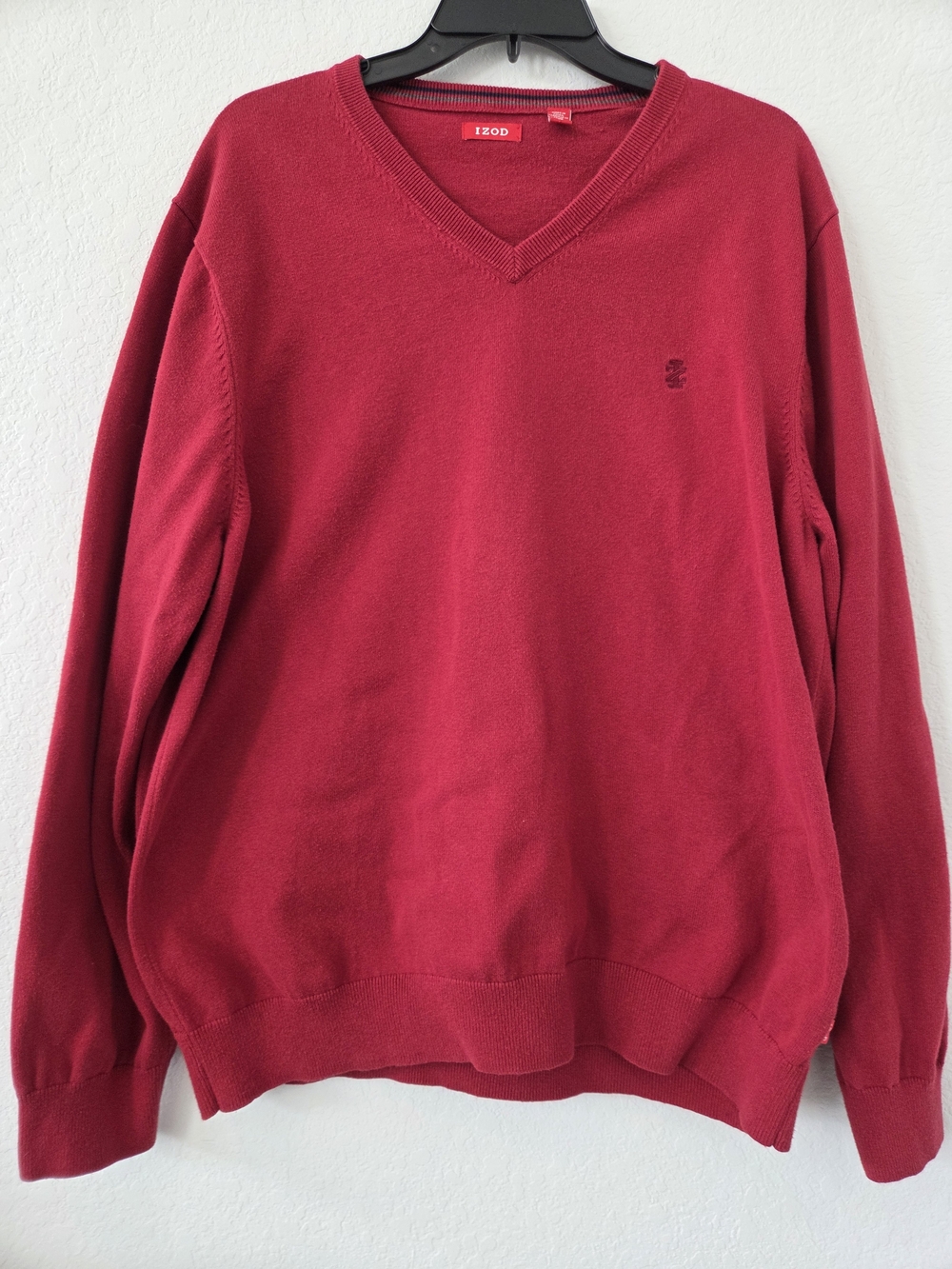 Izod Men's V-Neck Sweater in Red Size X-Large Y2K CLASSIC 90'S Preppy Dadcore